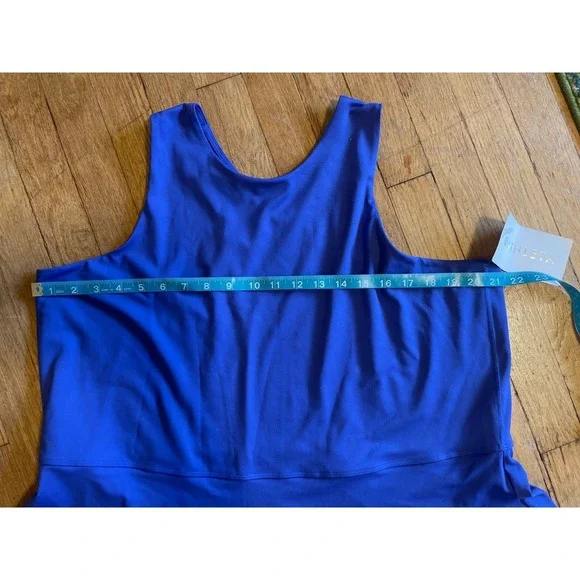 Athleta‎ NWT Blue Conscious Dress Athletic Fit Flare Skater Size 2X Golf Tennis - Picture 2 of 9